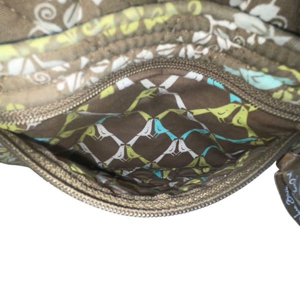 Vera Bradley Women’s Green Quilted Adjustable Strap Floral Pattern Crossbody Bag