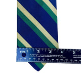 Vintage Brooks Brothers Blue & Green Striped Silk Tie Classic Design