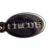 Chicos Womens Multicolor Beaded 3-Strand Necklace Silver Tone Adjustable Chain