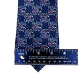 Christian D Mens Blue Silk Paisley Necktie Made In USA Fabric Woven In Italy