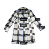 Focus 2000 Womens Black & White Plaid Petite Coat Double Breasted Size 6P