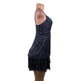 Trixxi Womens Green Metallic Layered Fit & Flare Mini Dress Sz S