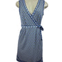Max Studio Womens Sleeveless Wrap Dress Blue Print XS
