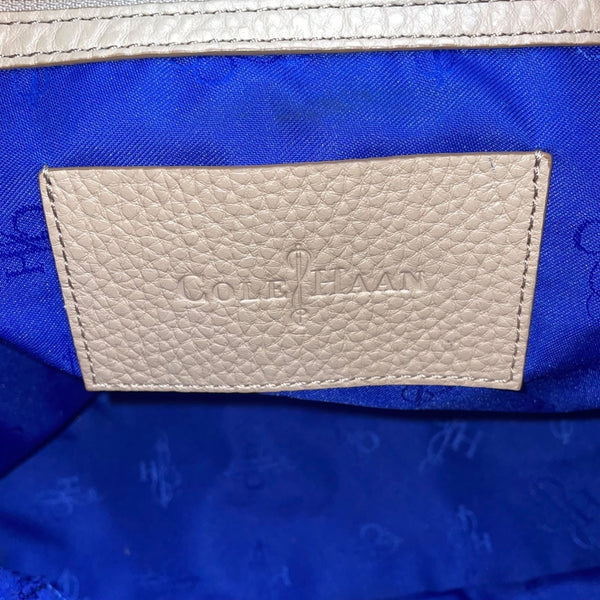 Cole Haan Women’s Tan Pebbled Leather Zippered Hobo Style Satchel Bag
