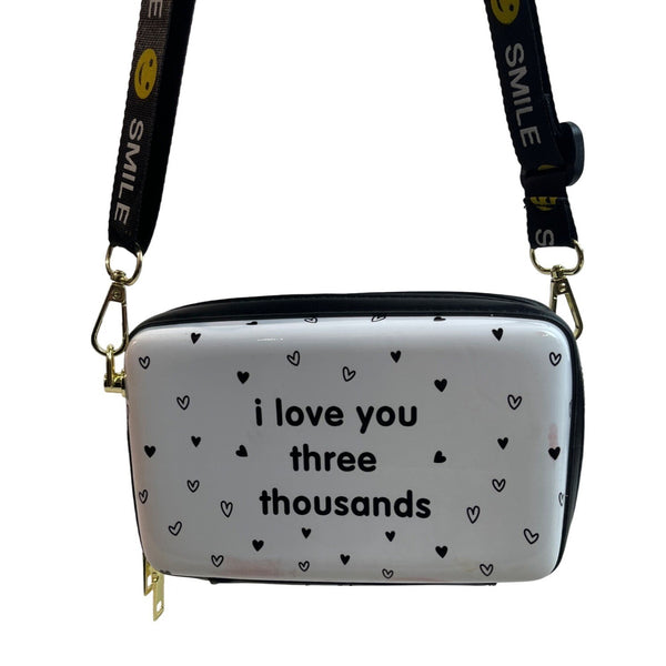Fashion Women's White Kawai Camera Design With Smileys Strap Shoulder Bag Sz S