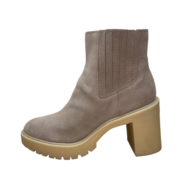 D Vita Women’s Gray Suede Caster Heeled Ankle Boots Size 11W