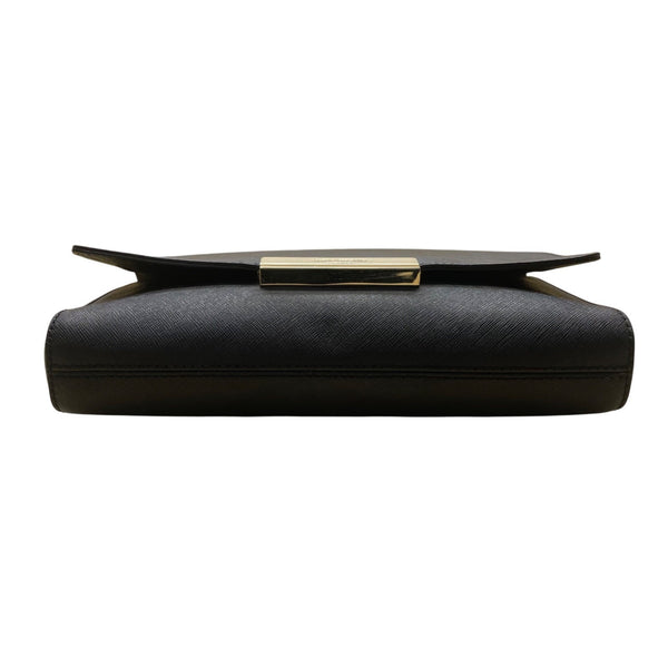 Kate Spade Women’s Black Saffiano Leather Gold Chain Strap Flap Shoulder Bag