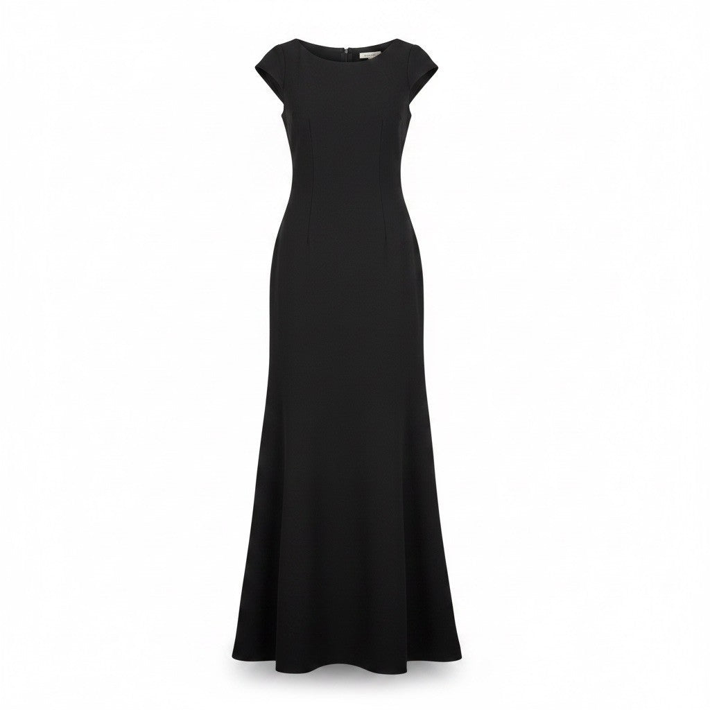 Katie May Womens Black Formal Maxi Dress Elegant Cap Sleeve Size 4