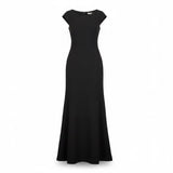 Katie May Womens Black Formal Maxi Dress Elegant Cap Sleeve Size 4