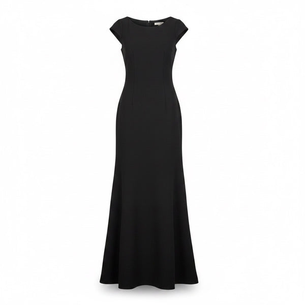 Katie May Womens Black Formal Maxi Dress Elegant Cap Sleeve Size 4