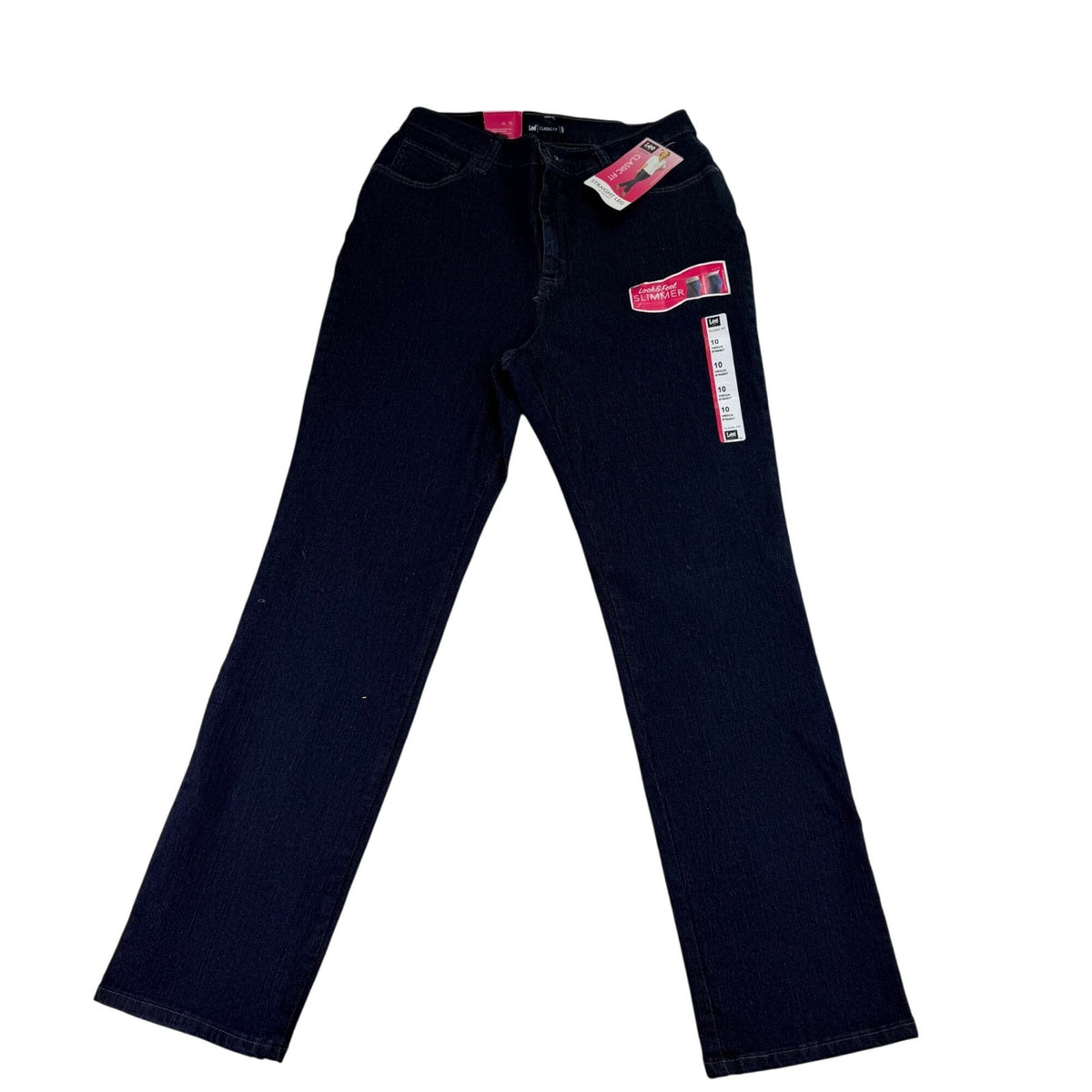 Lee Womens Dark Wash Denim Straight Leg Pants Classic Fit Mid-Rise Size 10 M