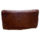 D&D Firenze Men’s Brown Leather Double Handles Shoulder Strap Travel Duffel Bag