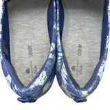 Clarks Women’s Blue Floral Cushion Soft Cloudsteppers Slip-On Shoes Size 11 Wide
