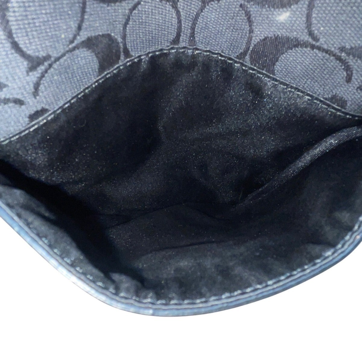 Coach Women’s Black Fabric & Leather Monogram Adjustable Strap Crossbody Bag