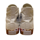 Converse Women’s White Canvas Tropical Print Sole High-Top Sneakers Size 7