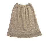 Crochet Beige Cotton Womens Skirt Lined Hand Wash Elastic Waist Philippine Sz 10