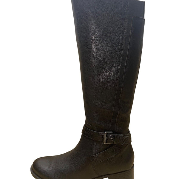 Naturalizer Women’s Black Leather Zippered Knee-High Riding Wynnie Boots Size 8M