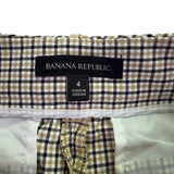 Banana Republic Womens Black/White Plaid Tapered Dress Pants Size 4