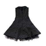 Jessica Mcclintock Womens Black Strapless Polka Dot Fit & Flare Dress Size 1/2