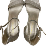 Dream Pairs Womens Silver Glitter Synthetic Low Chunk Heel Sandals Size 11