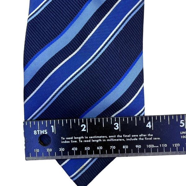 Nicole Ties Mens Blue Striped Silk Necktie Made In Italy Elegant Business Access