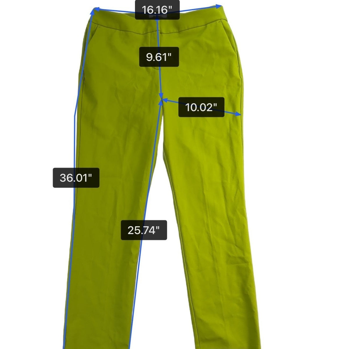 Rachel Zoe Women’s Bright Green Nylon Blend Straight-Leg Pants Size 10