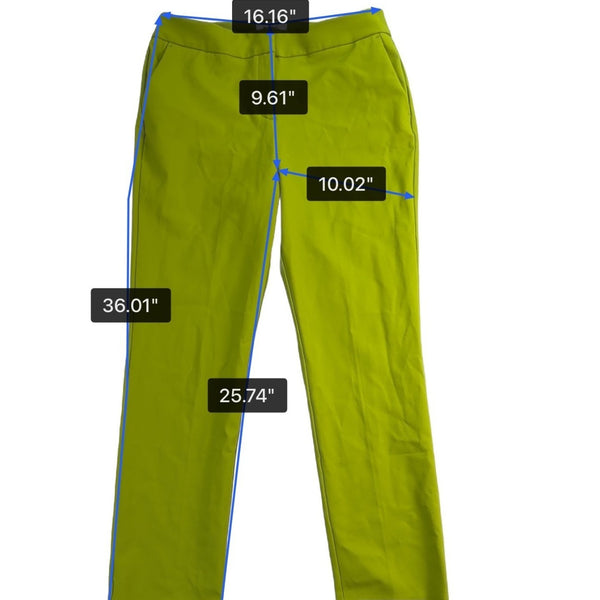 Rachel Zoe Women’s Bright Green Nylon Blend Straight-Leg Pants Size 10