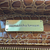 Samantha Brown Women’s Black & Brown Croc-Embossed Rolling Carry-On Luggage