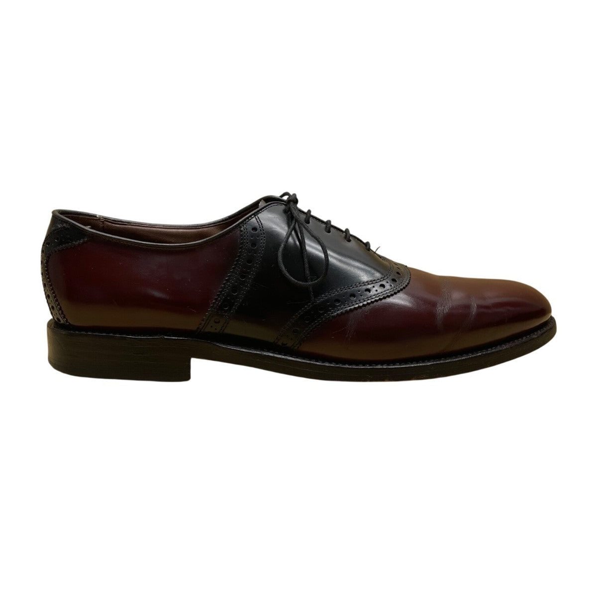 Allen Edmonds Men’s Burgundy/Black Leather Wingtip Oxford Dress Shoes Sz 12