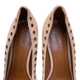 Coach Women’s Light Pink Suede Gold Eyelets Pointed Toe Stiletto Pumps Size 9B