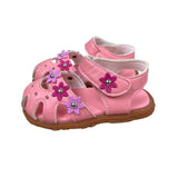 K k Blongxie Toddler Girl's Pink Wrap Toe Soft Flower Sandal Shoes Sz 24
