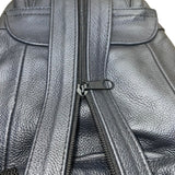Women’s Dark Blue Genuine Leather Adjustable Straps With Zipper Backpack Size S