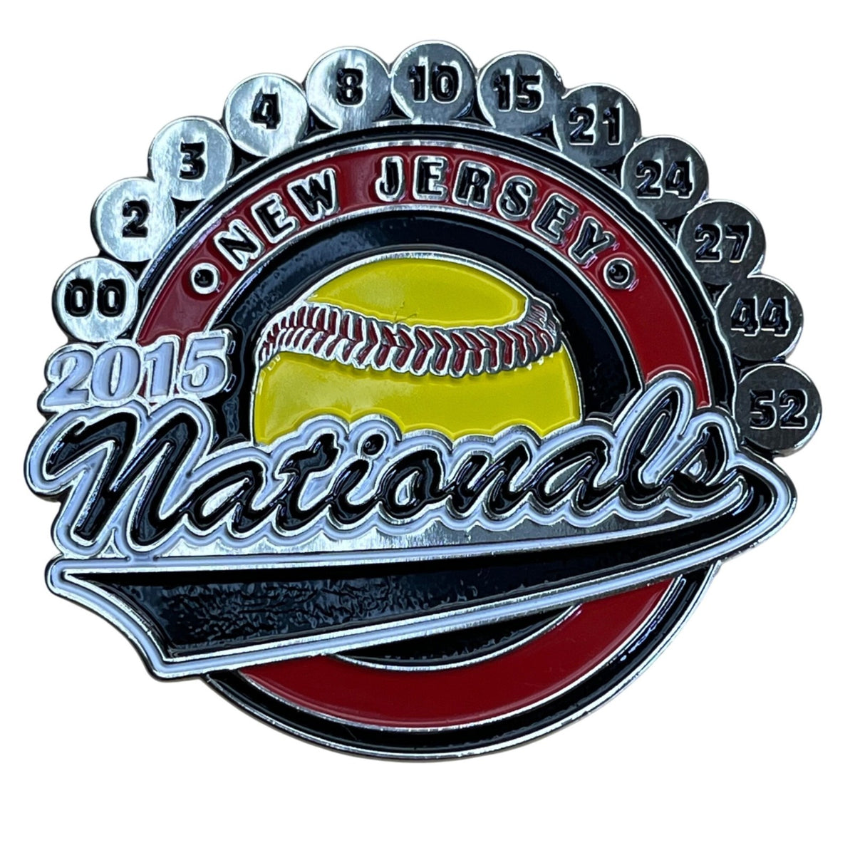 2015 New Jersey Nationals Softball Trading Pin With Dual Clutch Backing