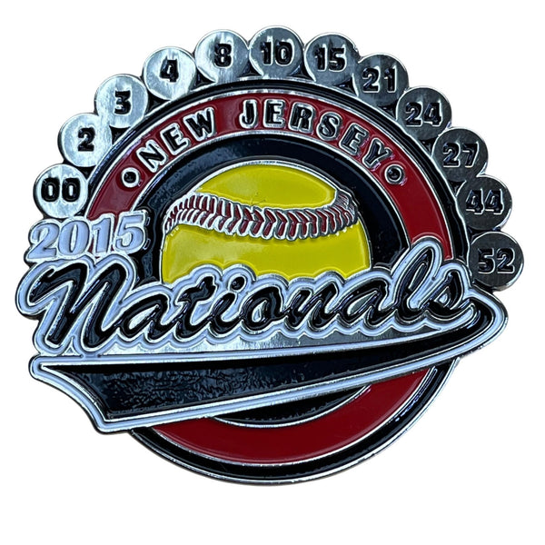 2015 New Jersey Nationals Softball Trading Pin With Dual Clutch Backing
