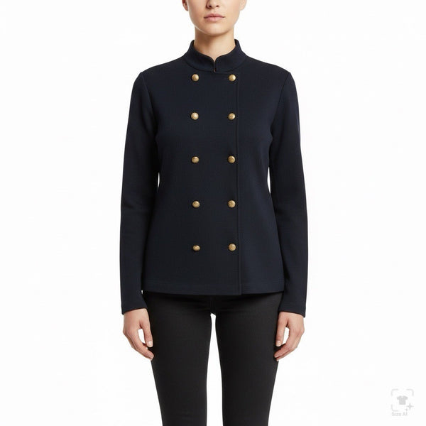 Lauren Ralph Lauren Womens Navy Double-Breasted Jacket Gold Button Sz XL