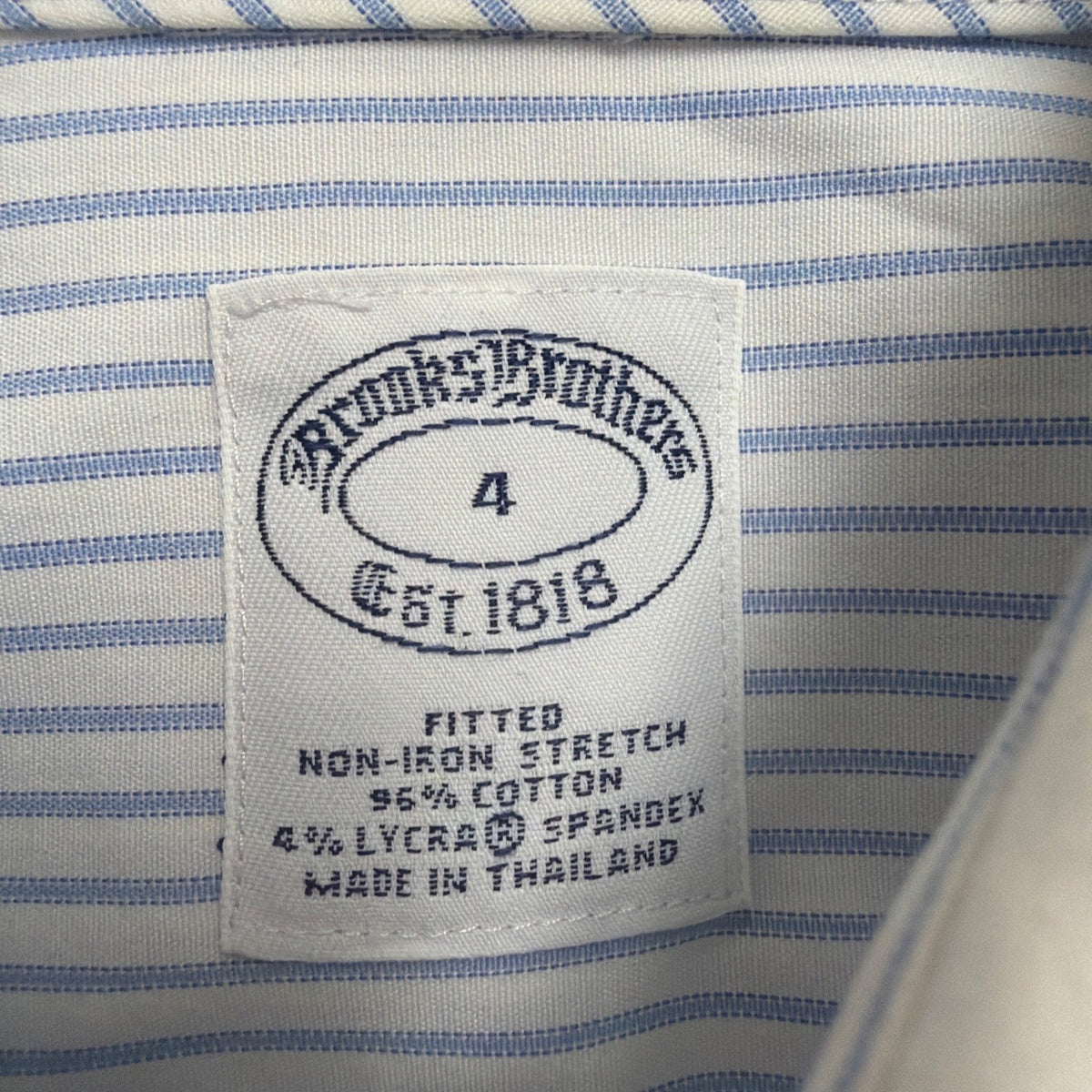 Brooks Brothers Womens Blue & White Non-Iron Fitted Striped Shirt Size 4