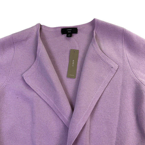 J.Crew Womens Purple Textured Long-Sleeve Lengthy Cardigan With Pockets Size XS