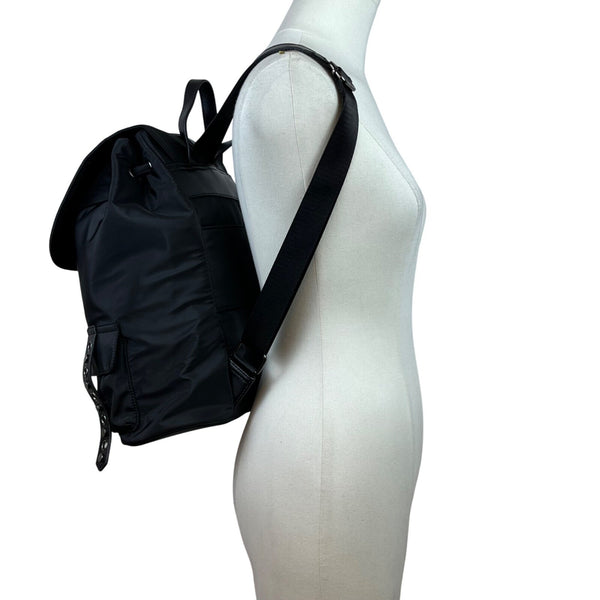 Saint & Sofia Black Nylon With Grommet Strap Design & Exterior Pockets Backpack