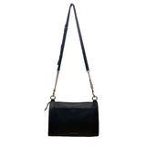 Rebecca Minkoff Women’s Black Leather With Gold Accents Crossbody Purse Bag