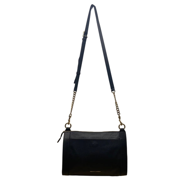 Rebecca Minkoff Women’s Black Leather With Gold Accents Crossbody Purse Bag