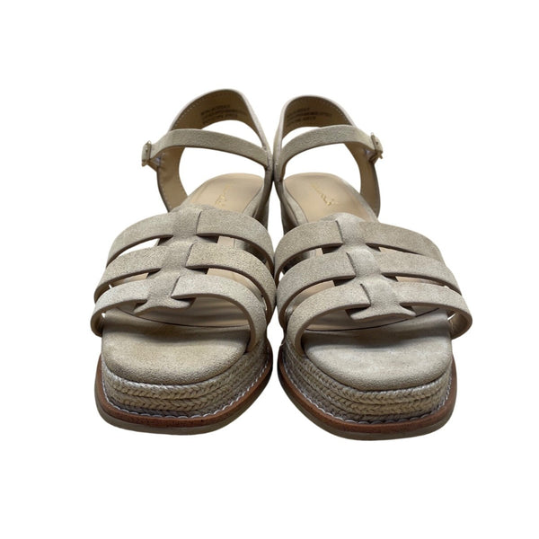 Splendid Women’s Beige Suede Adjustable Strap Espadrille Wedge Sandals Size 8M