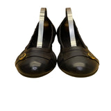 Talbots Women’s Blue Leather Gold Accent Slip-On  Ballet Flats Size 7.5B