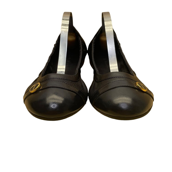 Talbots Women’s Blue Leather Gold Accent Slip-On  Ballet Flats Size 7.5B