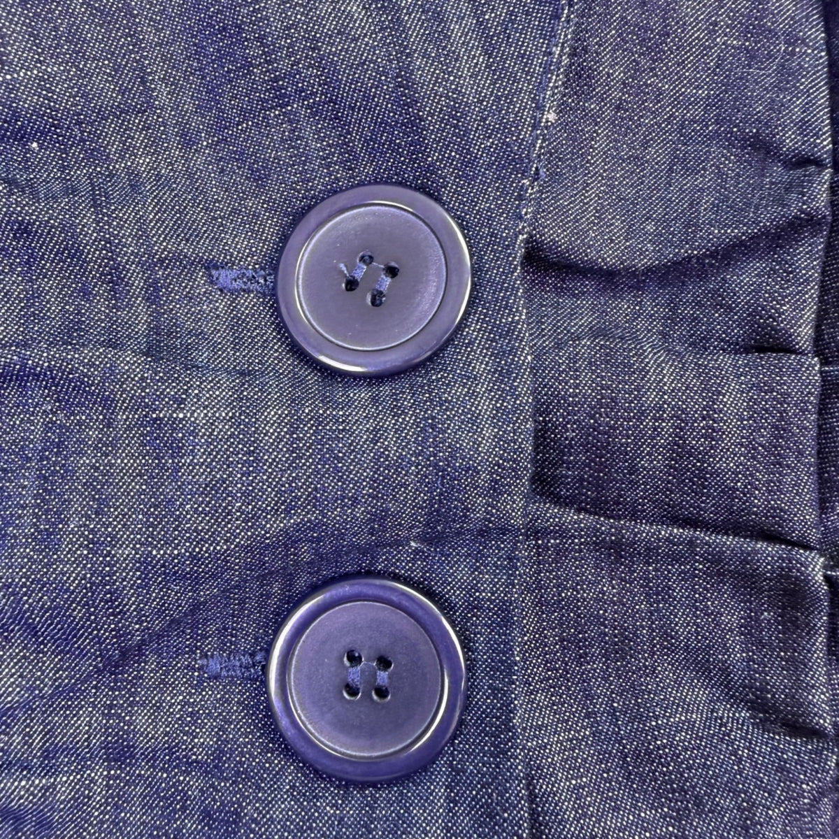 LVLX Womens Navy Blue Cotton Blazer Short Sleeve Fitted Button-Up Jacket Size S