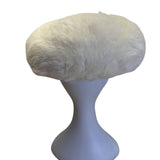 Vintage White Rabbit Fur Womens Beret Hat