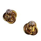 Gold Tone Womens Clip-On Knot Earrings Woven Design Round Fashion Jewelry
