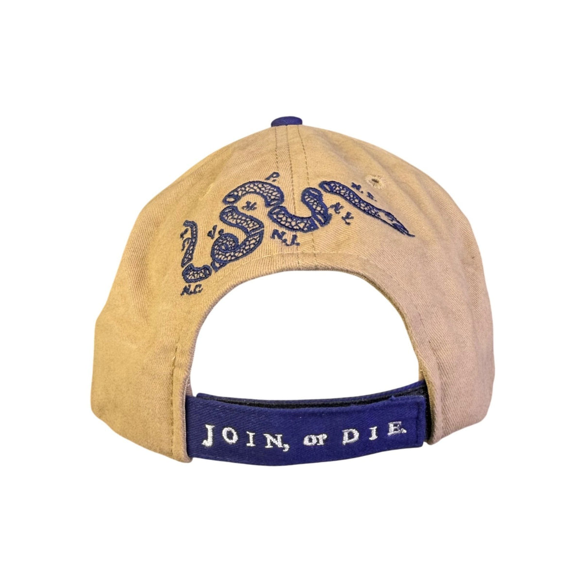 Fort Ticonderoga Founding Patriot Embroidered Khaki & Blue Baseball Cap
