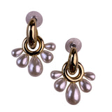 Mignonne Gavigan Womens Gold Tone & Pearl Faux Margot Drop Hoop Earrings