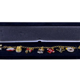 Danbury Mint Womens Gold Tone Football  Bracelet Washington Redskins Charms