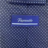Faconnable Mens Navy Blue 100% Silk Polka Dot Necktie Elegant Classic Design